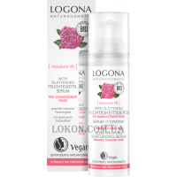 LOGONA Organic Rose Active Smoothing Moisturizing Serum - Зволожуюча сироватка для обличчя "Троянда"