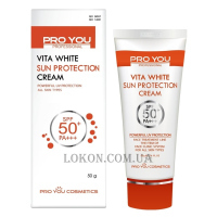 PRO YOU Vita White Sun Protection Cream SPF50 + / PA +++ - Coнцeзaxиcний кpeм з виcoким pівнeм зaxиcту