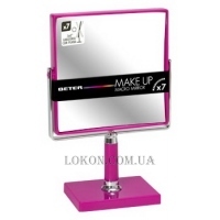 BETER Beauty Care Viva Make Up Macro Mirror - Дзеркало на ніжці двостороннє (x7 збільшення) "Рожеве" 14.5 см