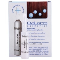 SALERM Kera-Plus With Repairing Keratin - Термозащитная сыворотка для волос в ампулах