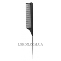 PERFECT BEAUTY Pin Tail Comb № 002 - Карбоновий гребінець з металевою ручкою
