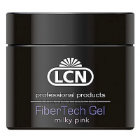 LCN FiberTech Gel Milky Pink - Файбер-гель с микросферами шёлка, молочно-розовый