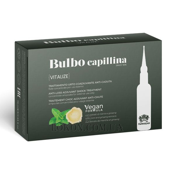 FARMAGAN Bulbo Capillina Vitalize Ampoules - Енергетичнi ампули проти випадiння волосся