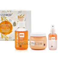 HAIRMED Kit Trattamento Idratante Family Size - Набір для зволоження волосся (шампунь B9 + маска N6 + серум N9)