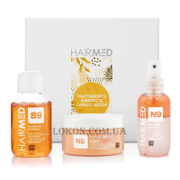 HAIRMED Kit Trattamento Idratante Travel Size - Набір для зволоження волосся (шампунь B9 + маска N6 + серум N9)