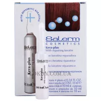 SALERM Kera-Plus With Repairing Keratin - Термозахисна сироватка для волосся в ампулах