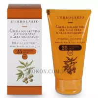 L'ERBOLARIO Crema Solare Viso All'Aloe Vera And Alla Macadamia SPF25 - Сонцезахисний крем для обличчя з алое та макадамією SPF-25