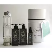 SAPHIRA Volume Mineral Set - Набір для надання об'єму волоссю мінеральний (шампунь 250мл + кондиціонер 250мл + сироватка 30мл + пляшка для води)