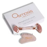 OSMOSIS Rose Quartz Facial Roller&Gua Sha Set - Валик для масажу з рожевим кварцом