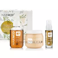 HAIRMED Kit Trattamento Illuminante Family Size - Набір для блиску волосся (шампунь B7 + маска N17 + олія О1)