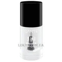 SANTE Naturkosmetik 3in1 Base & Top Coat - Біолак для нігтів прозорий 3в1